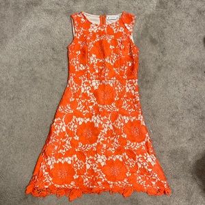 Versona Size 2 Peach/Orange Lace Floral Dress